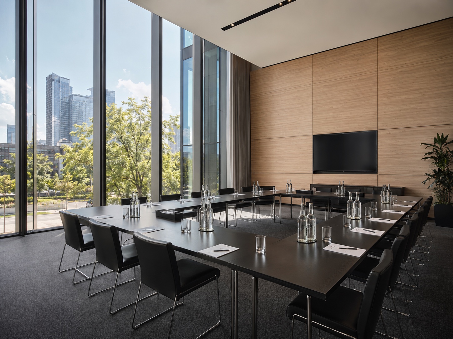 Modern arbitration hearing room — domestic and international arbitration